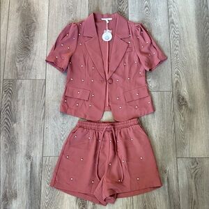 Sparkle Two-Piece Blazer and Shorts Set size Small NWT